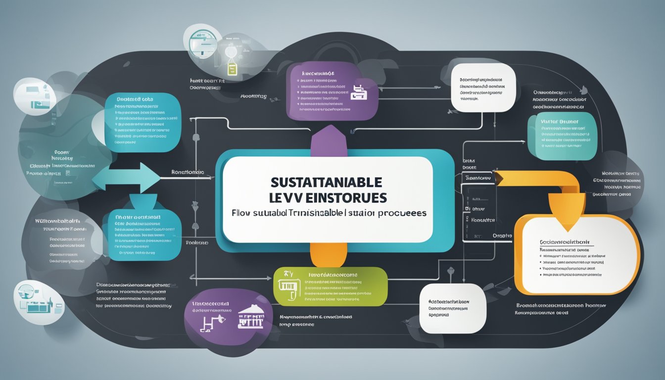 A flow chart showing steps for sustainable EV transition, with monitoring and execution processes highlighted